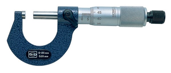 MOORE & WRIGHT - MICROMETER TRADITIONAL BLUE FRAME- 0-1 IN-0.0001 IN CARBID